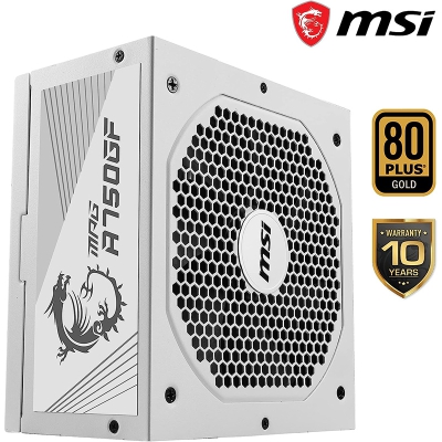 MSI MPG A750GF White, 80 PLUS Gold, Full-Modular - 750 Watt - 2