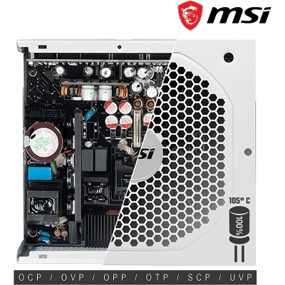 MSI MPG A750GF White, 80 PLUS Gold, Full-Modular - 750 Watt - 4