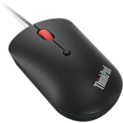 Lenovo ThinkPad USB-C Wired Compact Mouse - Black - 1