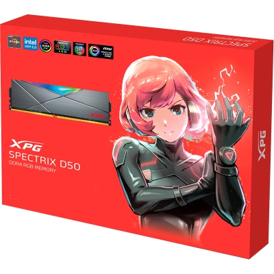 ADATA XPG Spectrix D50 RGB, DDR4-3600, CL18, XMP - 16 GB Dual-Kit - 6