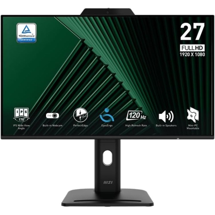 MSI Pro MP272PMG, 27", IPS, FHD, 120Hz, Webcam, Pivot, VGA, DP, HDMI