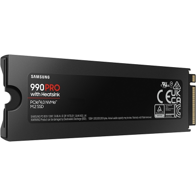 Samsung 990 Pro M.2 SSD with Heatsink, PCIe Gen4x4, NVMe - 2 TB - 4