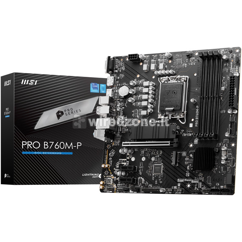 MSI Pro B760M-P DDR5, Intel B760 Mainboard LGA1700 - 1