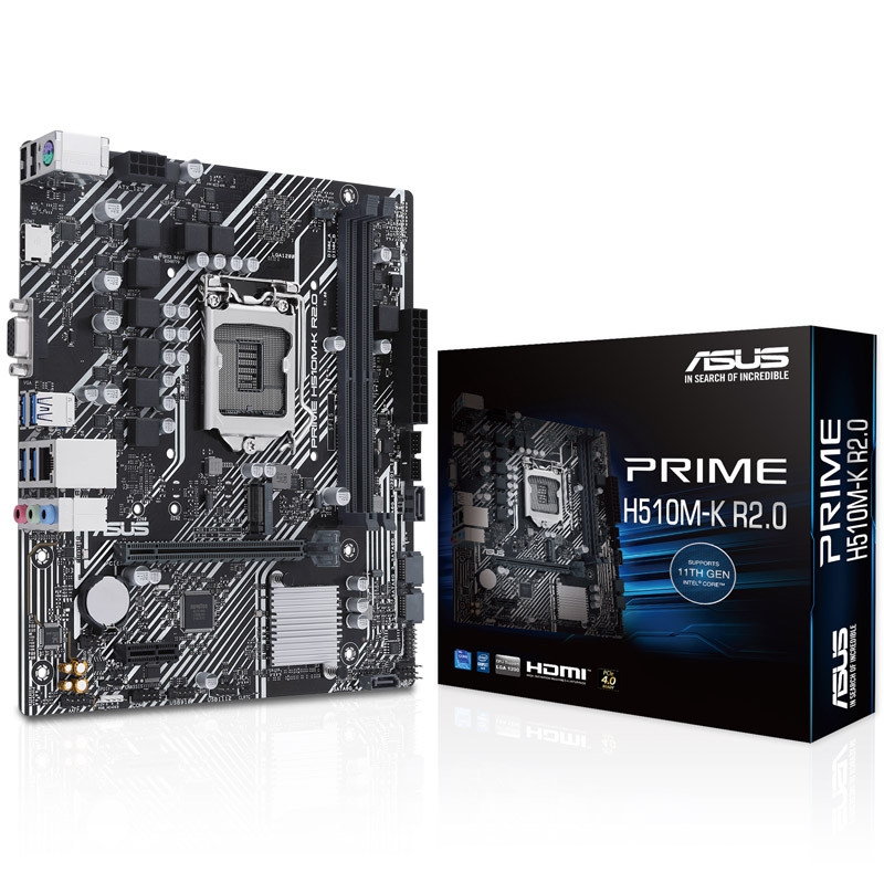 ASUS Prime H510M-K R2.0 DDR4, Intel H510 Mainboard LGA1200
