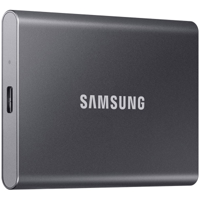 Samsung Portable T7 Grey SSD, USB-C 3.2 Gen2, NVMe, Small - 500 GB