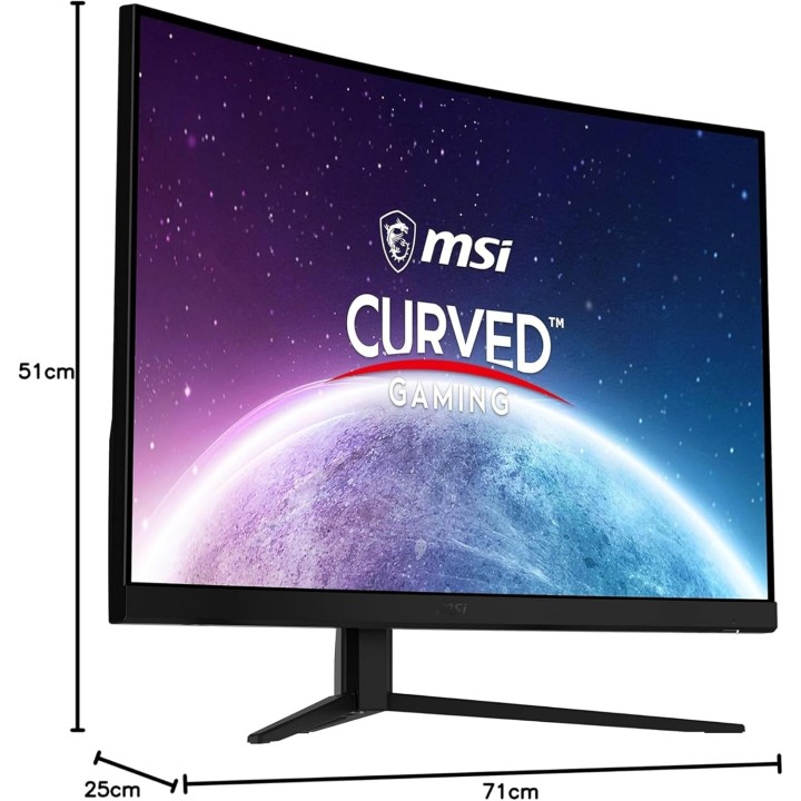 MSI G32C4X, Curved, 31.5", VA, FHD, 250Hz, DP, HDMI