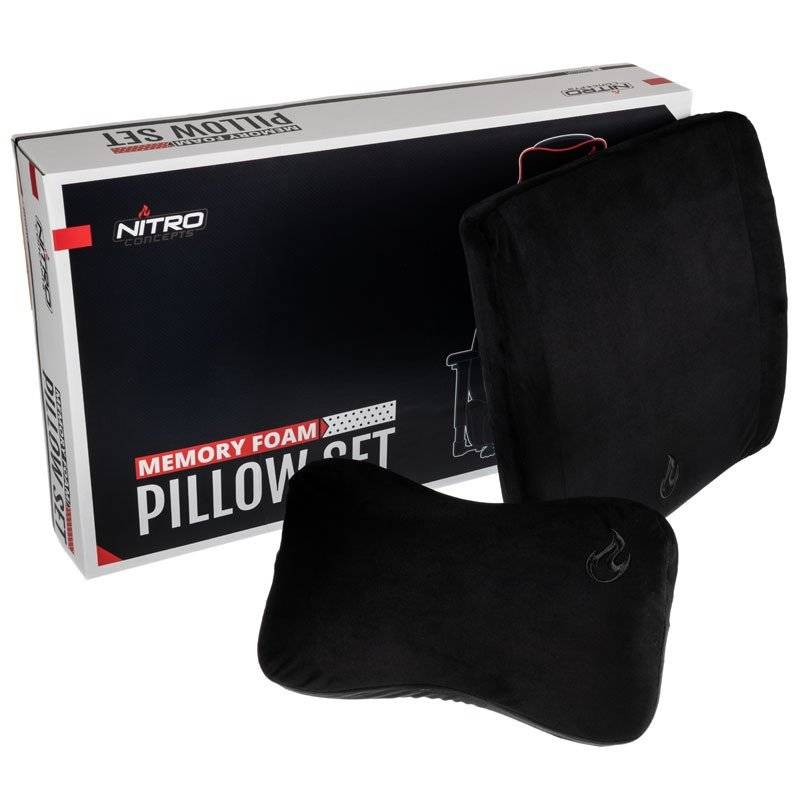 Nitro Concepts Memory Foam Pillow Set - Black/Black - 1