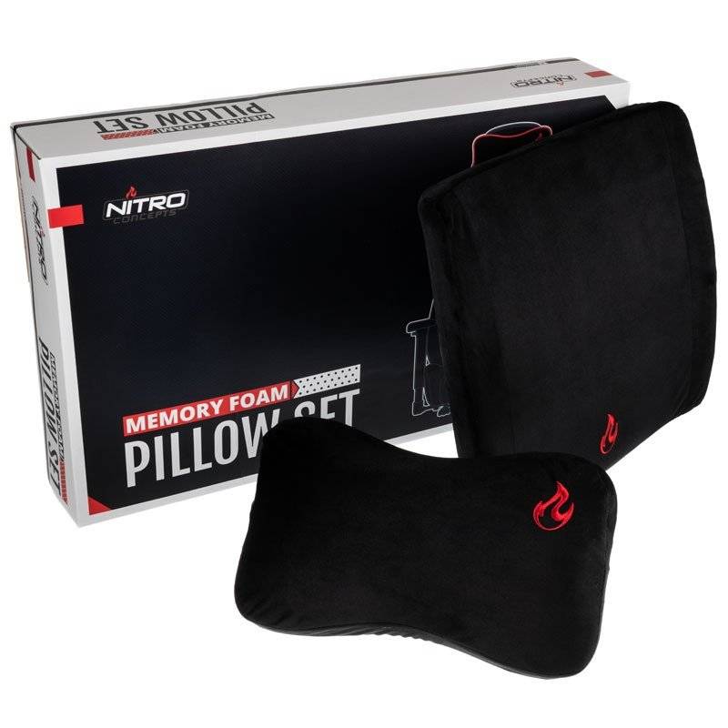 Nitro Concepts Memory Foam Pillow Set - Black/Red - 1