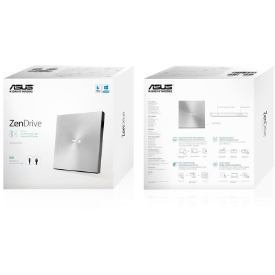 ASUS ZenDrive U9M, Portable External Burner - Silver