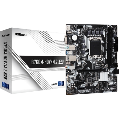 ASRock B760M-HDV/M.2 D4, Intel B760 Mainboard LGA1700