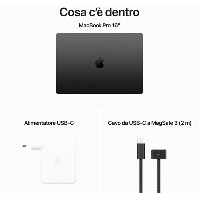 Apple MacBook Pro 16 Black, M3 Max Chip, 41,1 cm (16.2"), 3.5K, Apple GPU Graphics, 48GB RAM, 1TB SSD, macOS