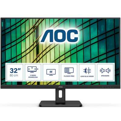AOC E2 U32E2N, 80 cm (31.5"), 60Hz, 4K UHD, VA - DP, HDMI