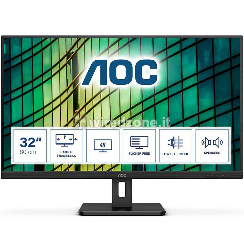 AOC E2 U32E2N, 80 cm (31.5"), 60Hz, 4K UHD, VA - DP, HDMI