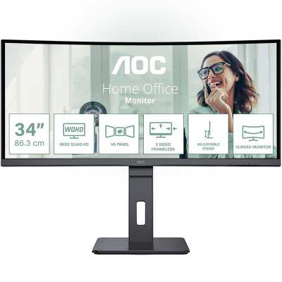 AOC CU34P3CV Curved, 86,4 cm (34"), 100Hz, WQHD, VA - USB-C, DP, HDMI