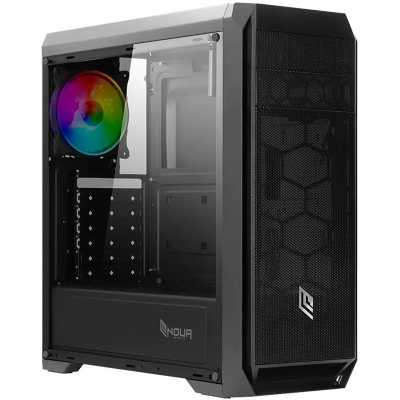 Noua Noob X6 Mid-Tower, Side-Glass - Black