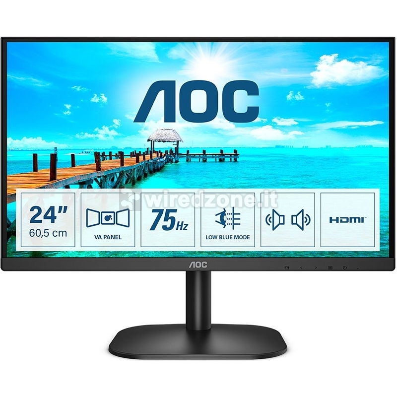AOC B2 24B2XDAM, 60,5 cm (23.8"), 75Hz, FHD, VA - VGA, HDMI