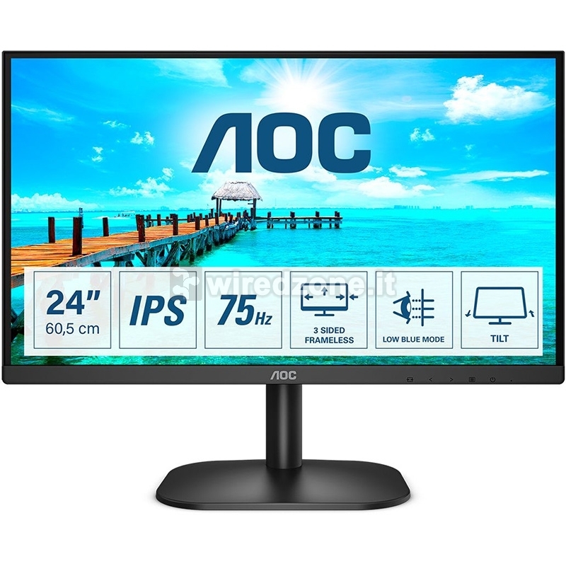AOC B2 24B2XH, 60,5 cm (23.8"), 75Hz, FHD, IPS - VGA, HDMI