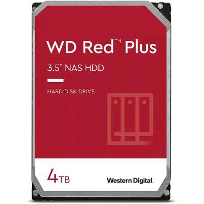 WD Red Plus NAS HDD, SATA 6G, 5400 RPM, 256 MB - 4 TB