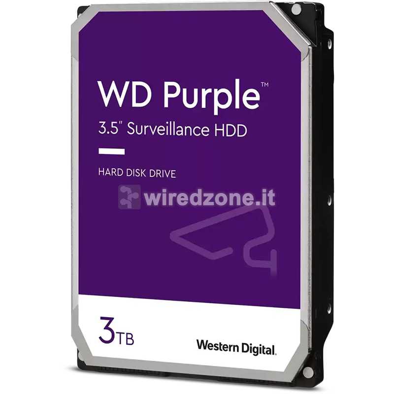 Western Digital WD Purple Surveillance HDD, SATA 6G, 5400 RPM, 3.5-inch - 3 TB
