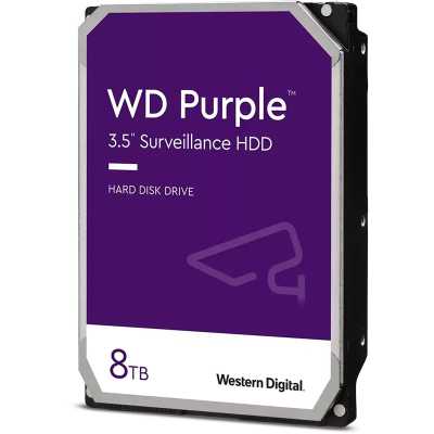 Western Digital WD Purple Surveillance HDD, SATA 6G, 5640 RPM, 3.5-inch - 8 TB