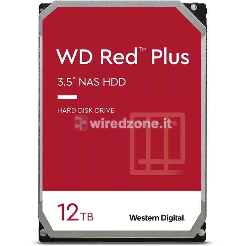 Western Digital WD Red Plus NAS, SATA 6G, 7200 RPM, 3.5-inch - 12 TB