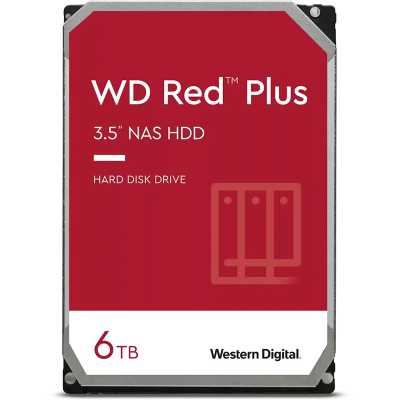 WD Red Plus NAS HDD, SATA 6G, 5400 RPM, 256 MB - 6 TB