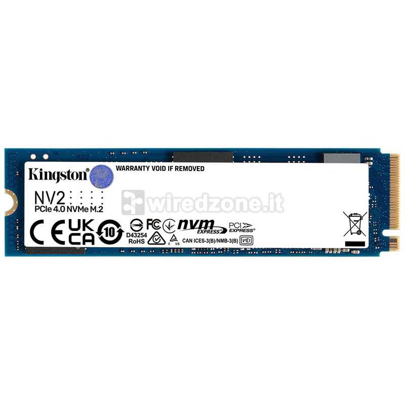 Kingston NV2 SSD, PCIe Gen4x4, NVMe, M.2 2280 - 4 TB