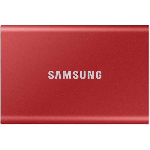 Samsung Portable T7 Red SSD, USB-C 3.2 Gen2, NVMe, Small - 1 TB