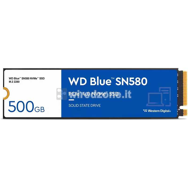 Western Digital WD Blue SN580 SSD, PCIe Gen4x4, NVMe, M.2 2280 - 500 GB