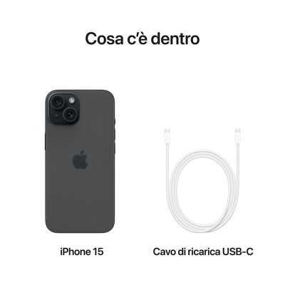 Apple iPhone 15 5G Black, 15,5 cm (6.1"), 6GB RAM, 128GB, 48MP, iOS