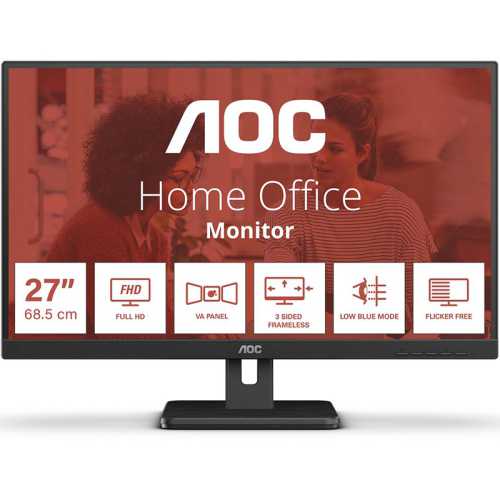 AOC 27E3UM/BK, 68,6 cm (27"), 75Hz, FHD, VA - VGA, DP, HDMI