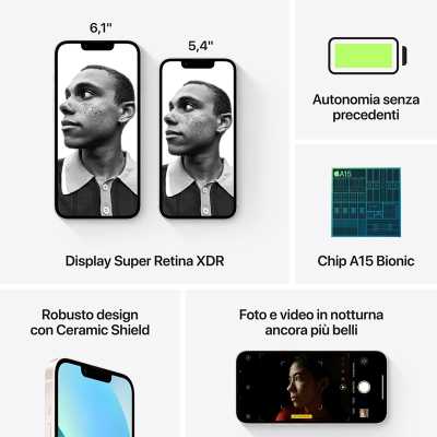 Apple iPhone 13 5G Starlight, 15,5 cm (6.1"), 4GB RAM, 128GB, 12MP, iOS