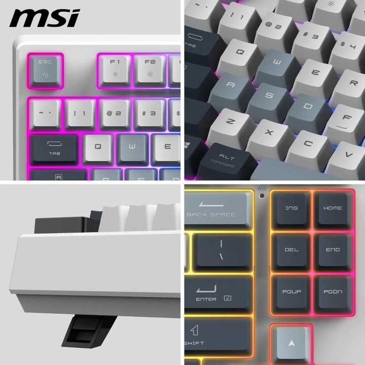 MSI Forge GK600 TKL Wireless SKY, Gaming Keyboard USB + Bluetooth, QWERTY IT