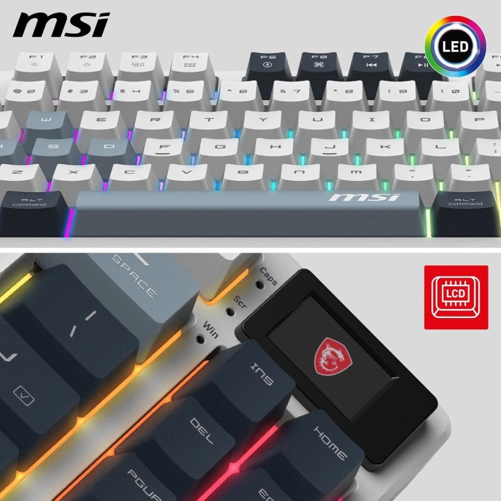 MSI Forge GK600 TKL Wireless SKY, Gaming Keyboard USB + Bluetooth, QWERTY IT