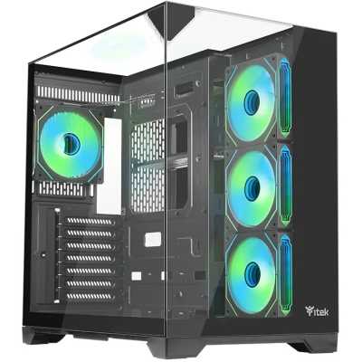 itek Dark Cave Pano, Mid-Tower, Side-Glass - Black