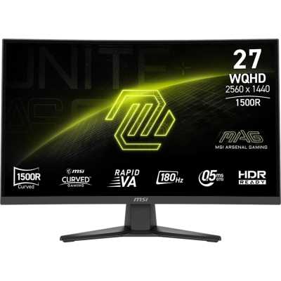 MSI MAG 275CQF E18, Curved, 27", WQHD, 180Hz, Rapid-VA - DP, HDMI