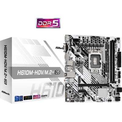 Asrock H610M-HDV/M.2+ D5, Intel Mainboard, LGA 1700