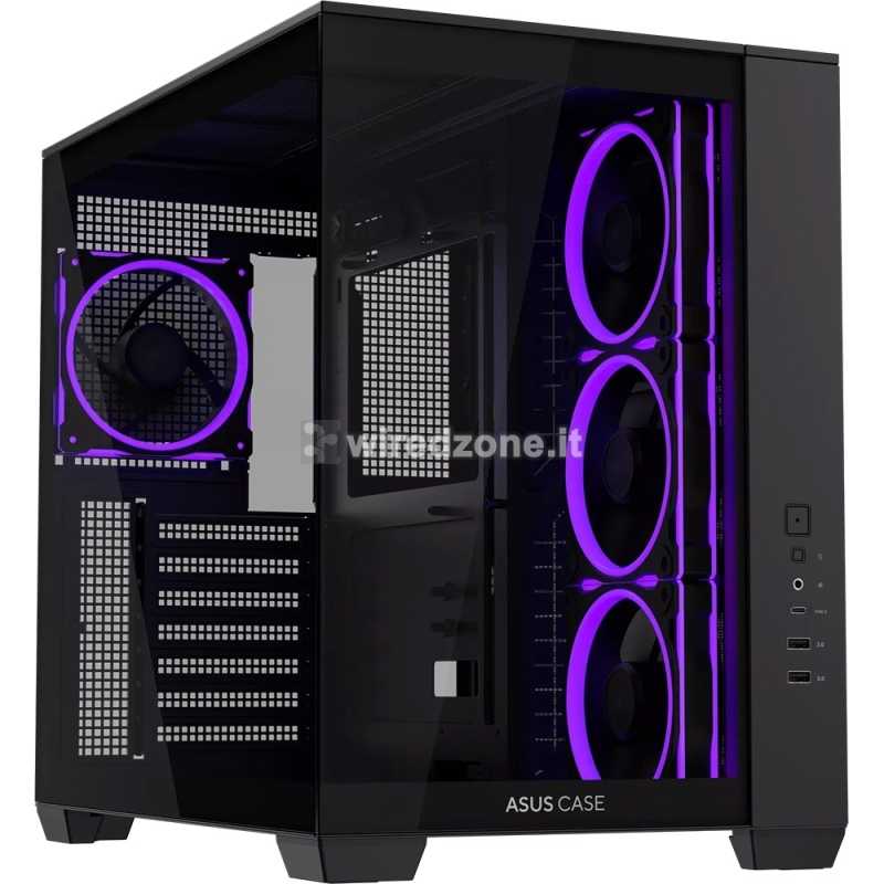 ASUS A32 Plus ARGB, Mid-Tower, Side-Glass, Black