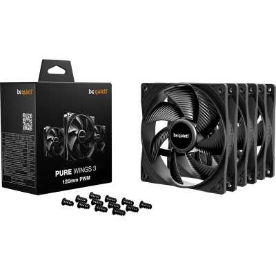 be quiet! Pure Wings 3 PWM, Black Fans, 3-Pack, 120mm