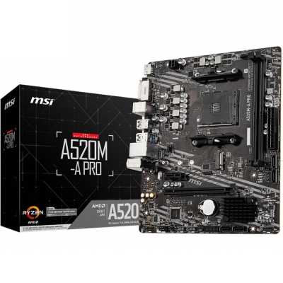 MSI A520M-A Pro, AMD Mainboard, AM4